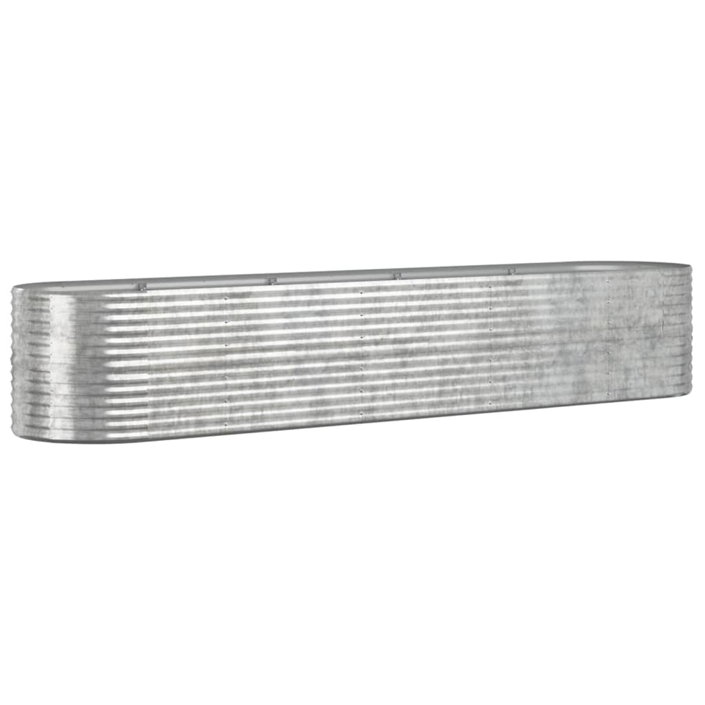 Plantenbak 368X80X68 Cm Gepoedercoat Staal Zilverkleurig