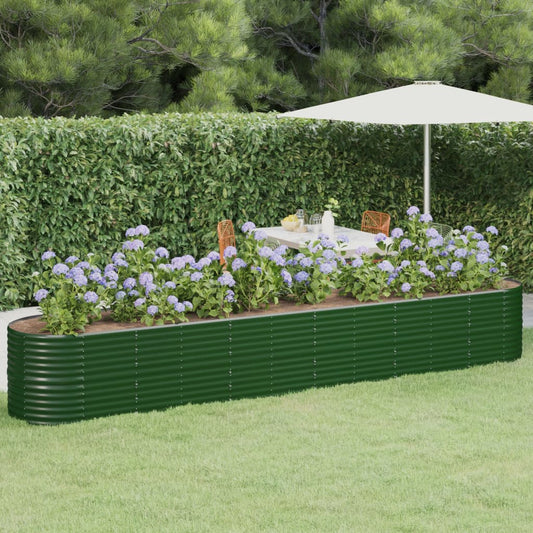 Plantenbak 440X80X68 Cm Gepoedercoat Staal Groen