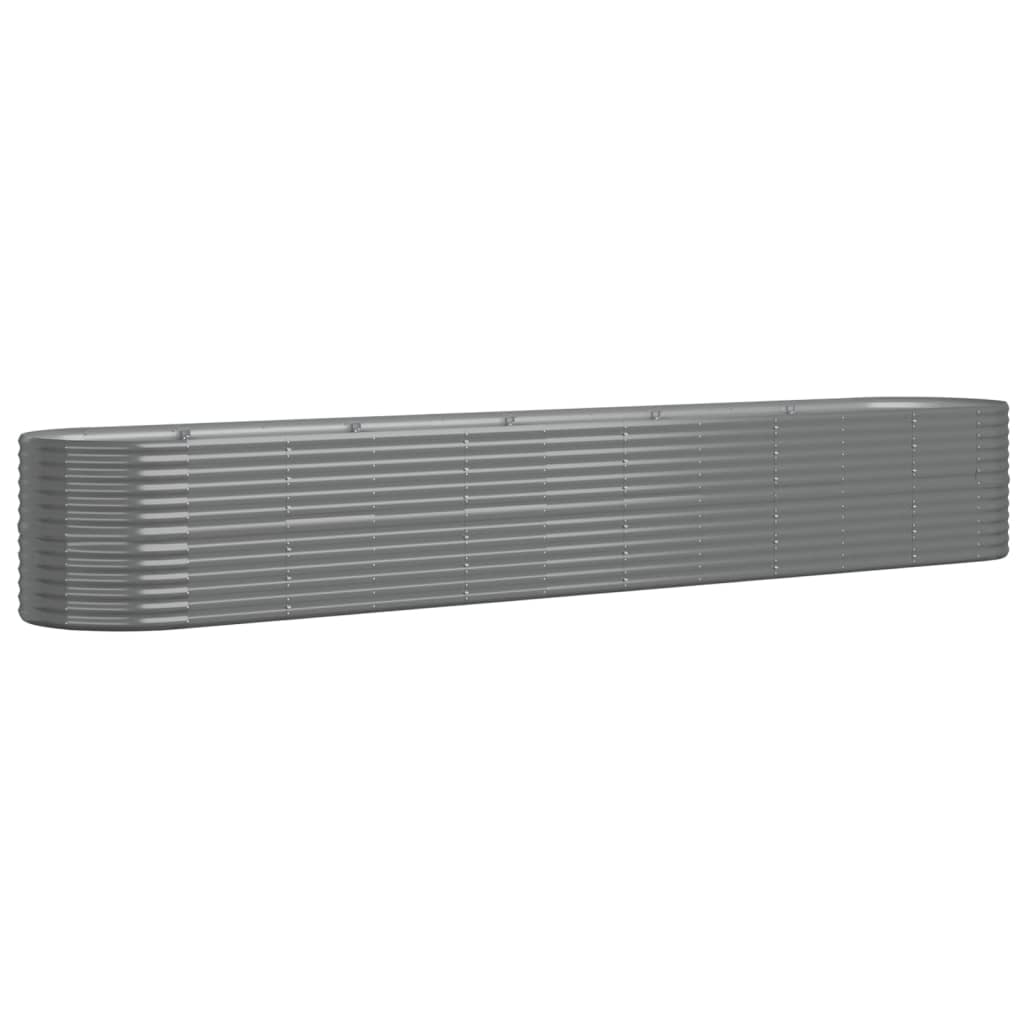 Plantenbak 440X80X68 Cm Gepoedercoat Staal Grijs