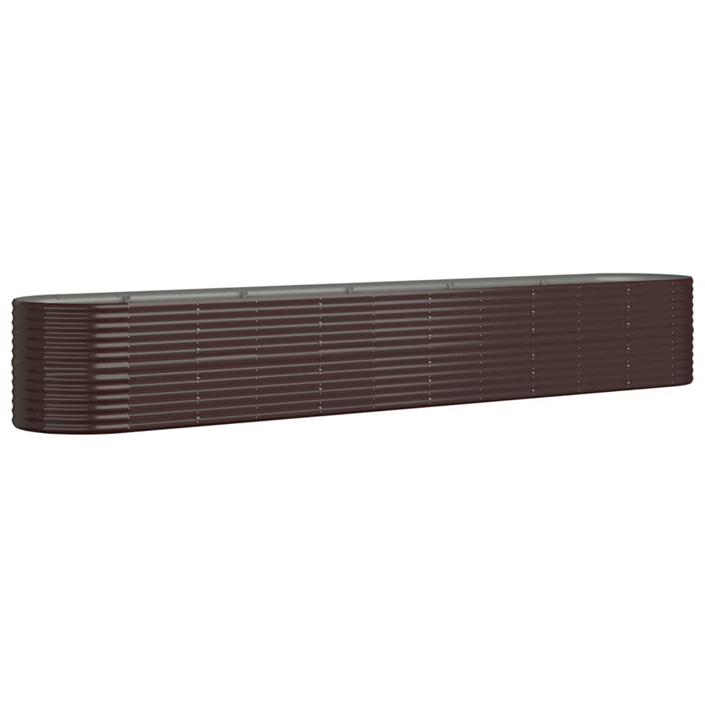 Plantenbak 440X80X68 Cm Gepoedercoat Staal Bruin