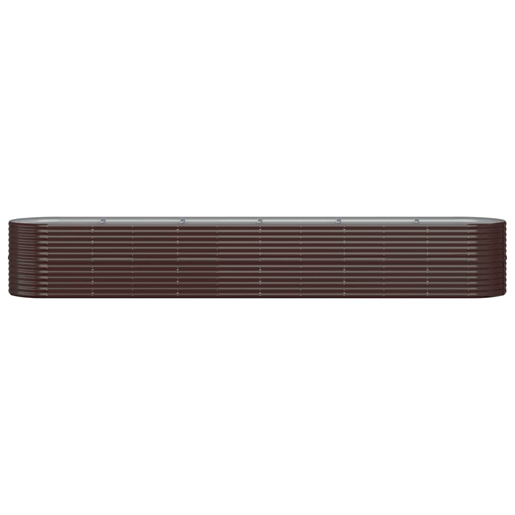 Plantenbak 440X80X68 Cm Gepoedercoat Staal Bruin