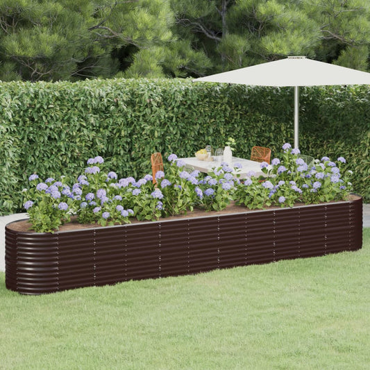 Plantenbak 440X80X68 Cm Gepoedercoat Staal Bruin
