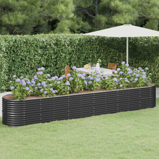 Plantenbak 440X80X68 Cm Gepoedercoat Staal Antracietkleurig