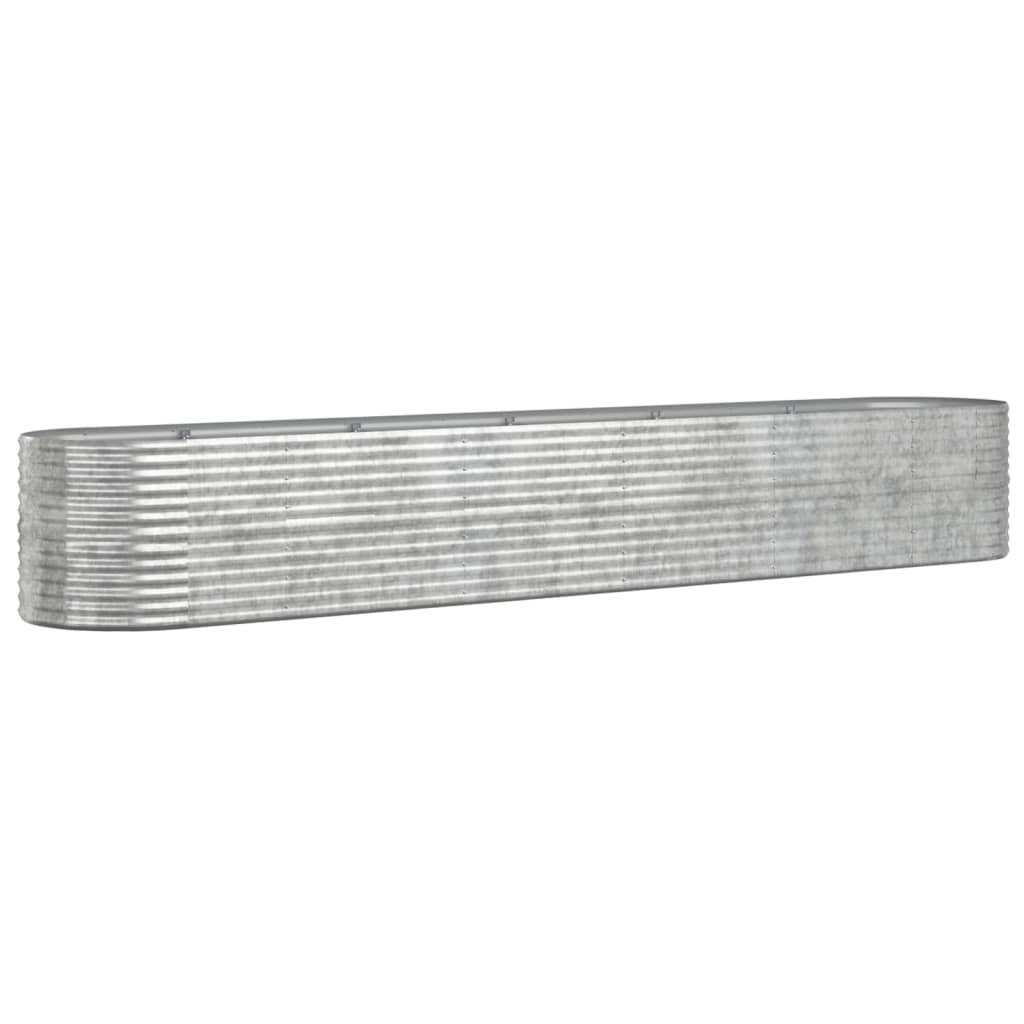 Plantenbak 440X80X68 Cm Gepoedercoat Staal Zilverkleurig