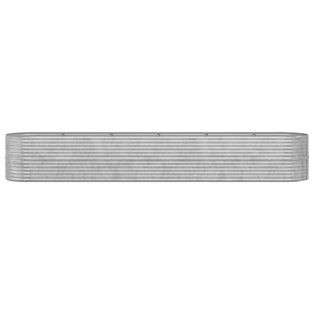 Plantenbak 440X80X68 Cm Gepoedercoat Staal Zilverkleurig