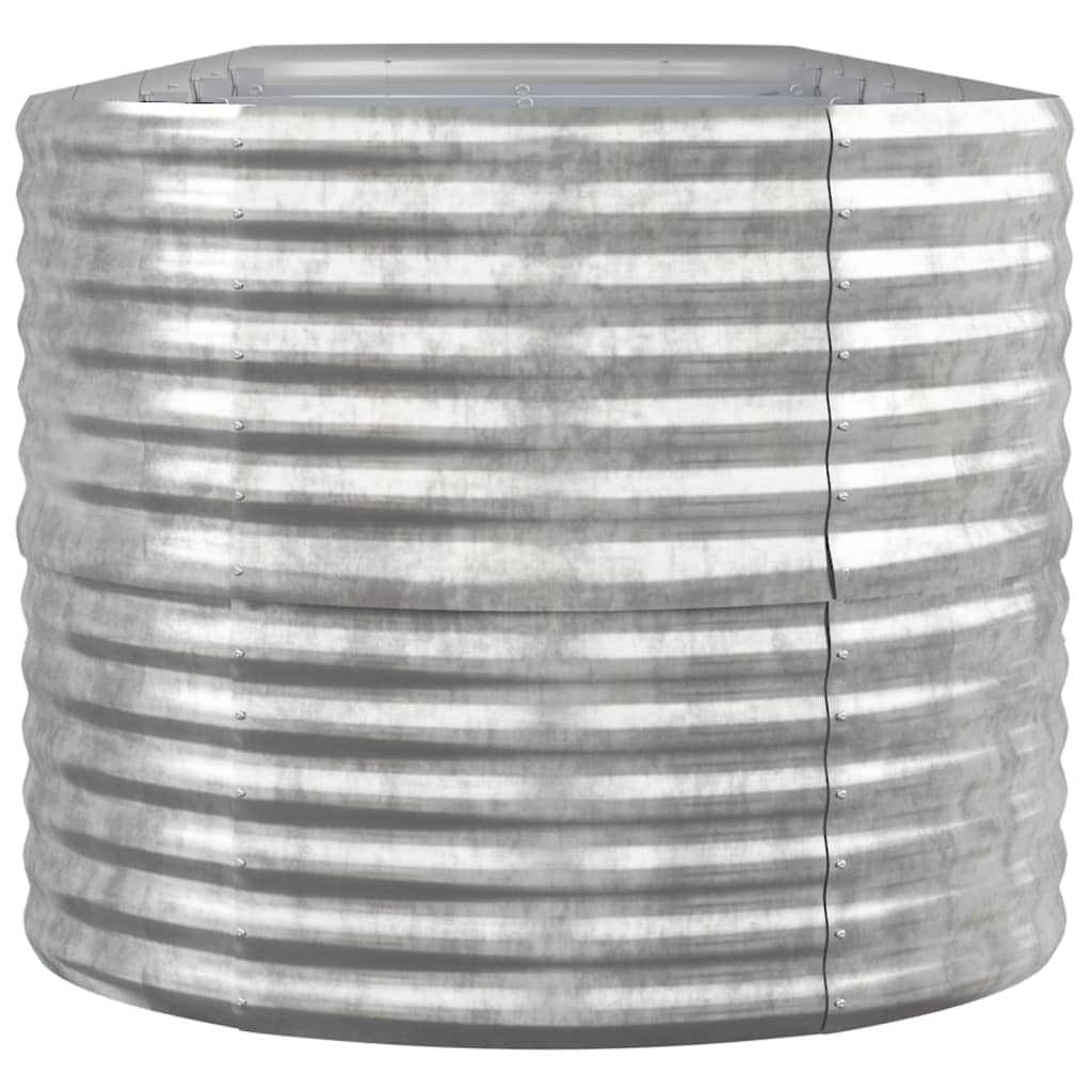 Plantenbak 440X80X68 Cm Gepoedercoat Staal Zilverkleurig