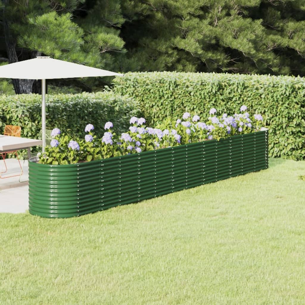 Plantenbak 512X80X68 Cm Gepoedercoat Staal Groen