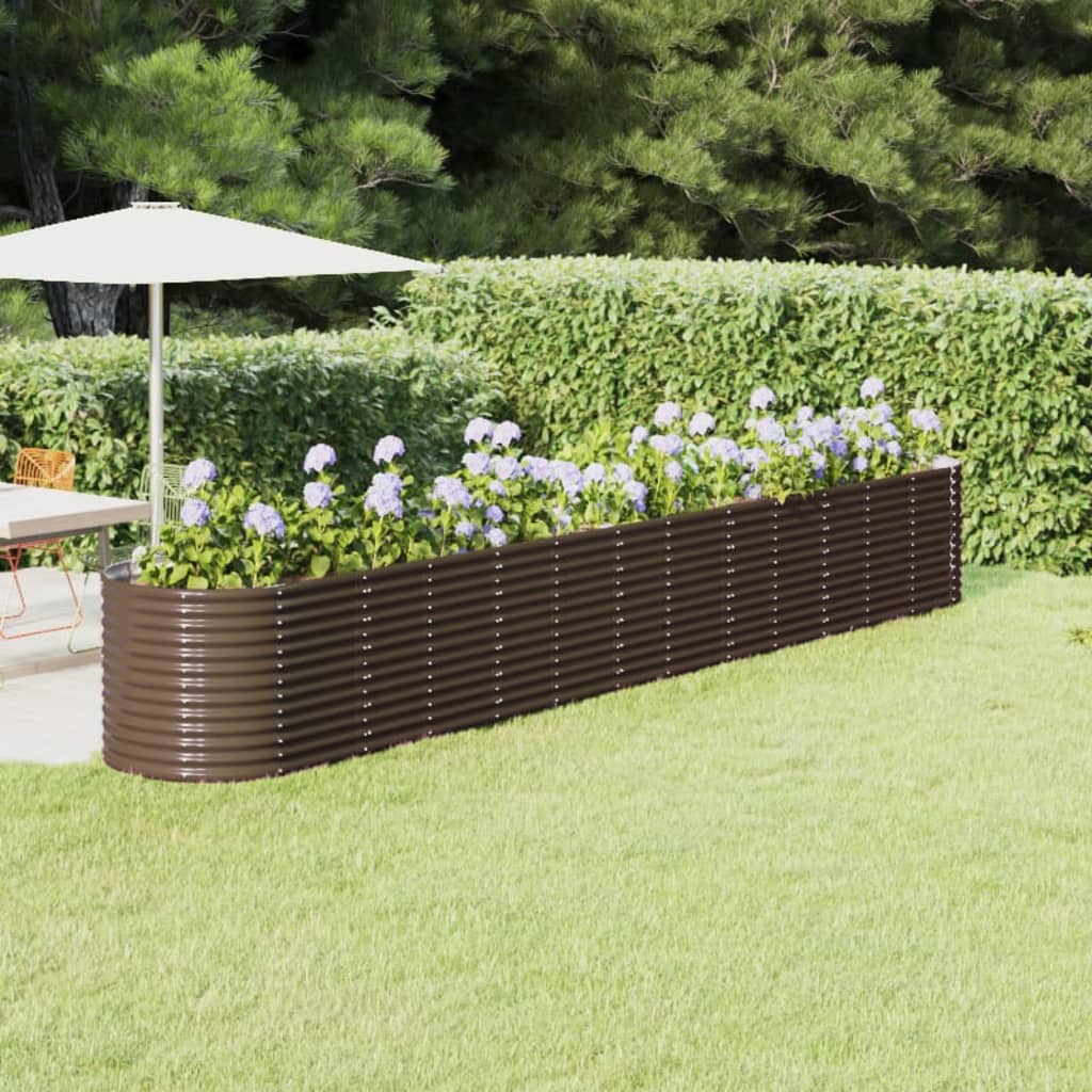 Plantenbak 512X80X68 Cm Gepoedercoat Staal Bruin