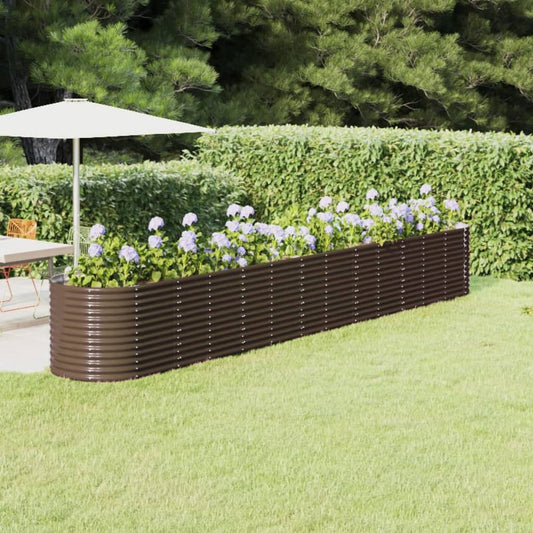 Plantenbak 512X80X68 Cm Gepoedercoat Staal Bruin