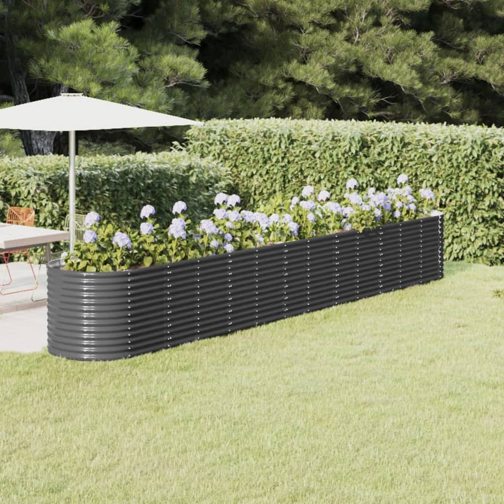 Plantenbak 512X80X68 Cm Gepoedercoat Staal Antracietkleurig