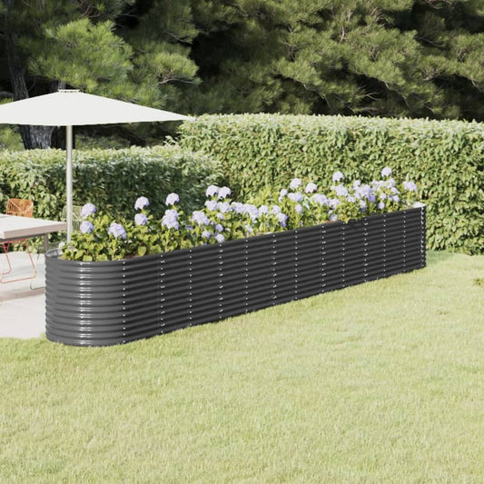 Plantenbak 512X80X68 Cm Gepoedercoat Staal Antracietkleurig