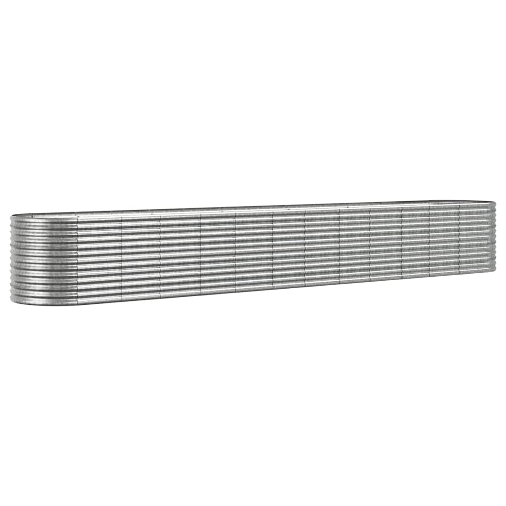 Plantenbak 512X80X68 Cm Gepoedercoat Staal Zilverkleurig