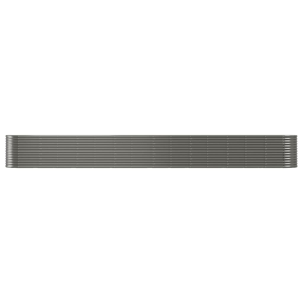 Plantenbak 620X80X68 Cm Gepoedercoat Staal Grijs