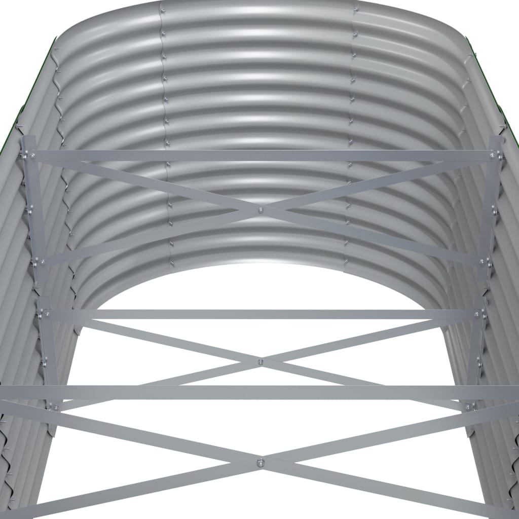 Plantenbak 620X80X68 Cm Gepoedercoat Staal Grijs
