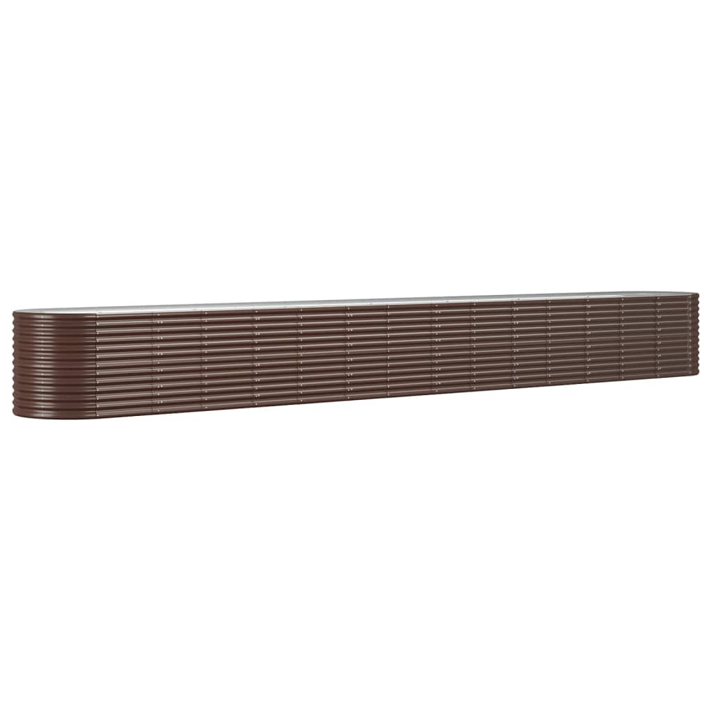 Plantenbak 620X80X68 Cm Gepoedercoat Staal Bruin