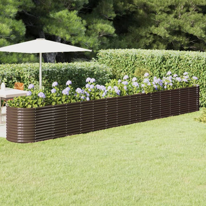 Plantenbak 620X80X68 Cm Gepoedercoat Staal Bruin