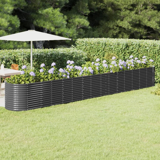 Plantenbak 620X80X68 Cm Gepoedercoat Staal Antracietkleurig