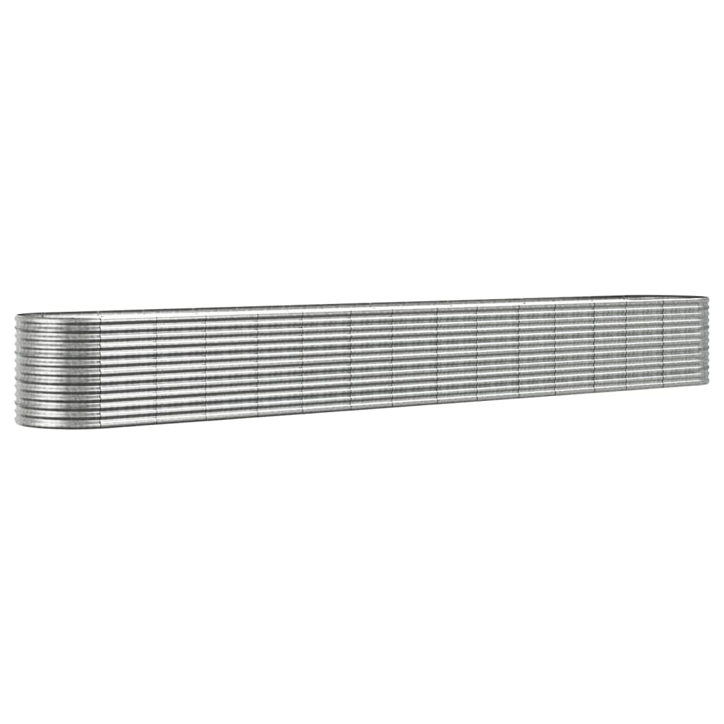 Plantenbak 620X80X68 Cm Gepoedercoat Staal Zilverkleurig