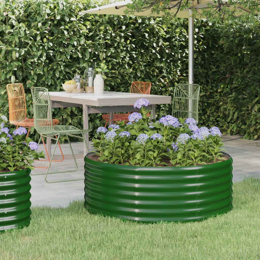 Plantenbak 100X100X36 Cm Gepoedercoat Staal Groen