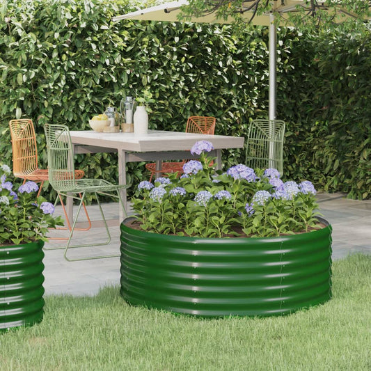 Plantenbak 100X100X36 Cm Gepoedercoat Staal Groen