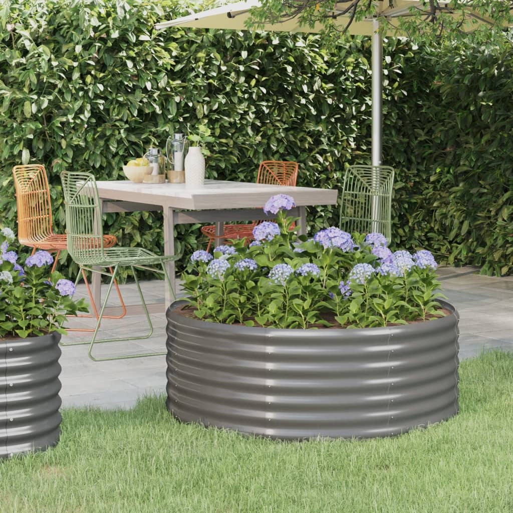 Plantenbak 100X100X36 Cm Gepoedercoat Staal Grijs