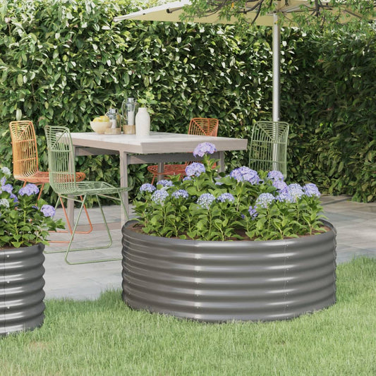 Plantenbak 100X100X36 Cm Gepoedercoat Staal Grijs