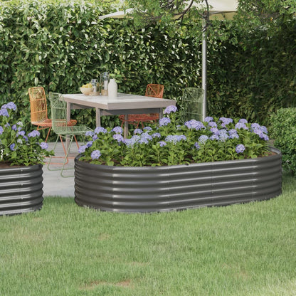 Plantenbak 175X100X36 Cm Gepoedercoat Staal Grijs