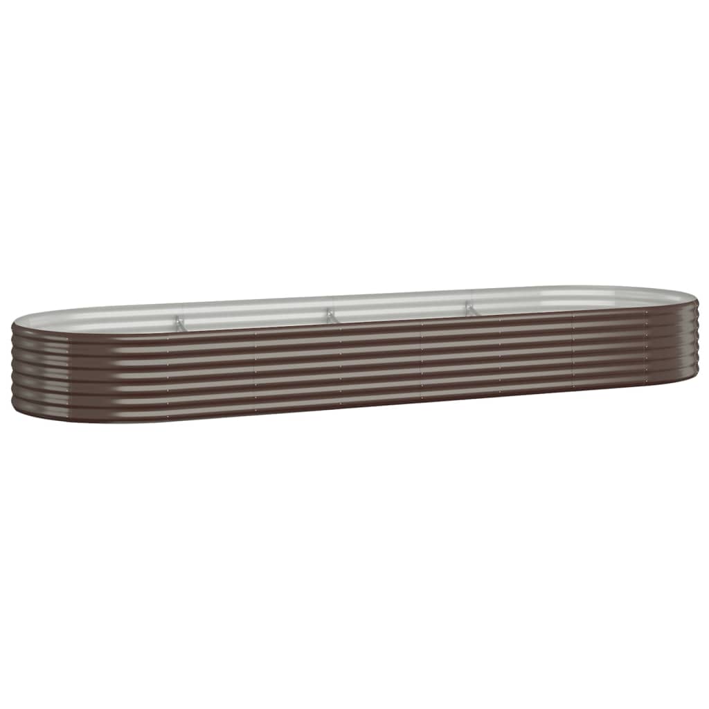 Plantenbak 322X100X36 Cm Gepoedercoat Staal Bruin