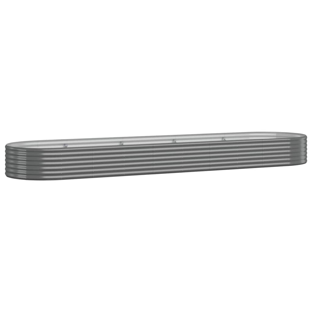 Plantenbak 396X100X36 Cm Gepoedercoat Staal Grijs