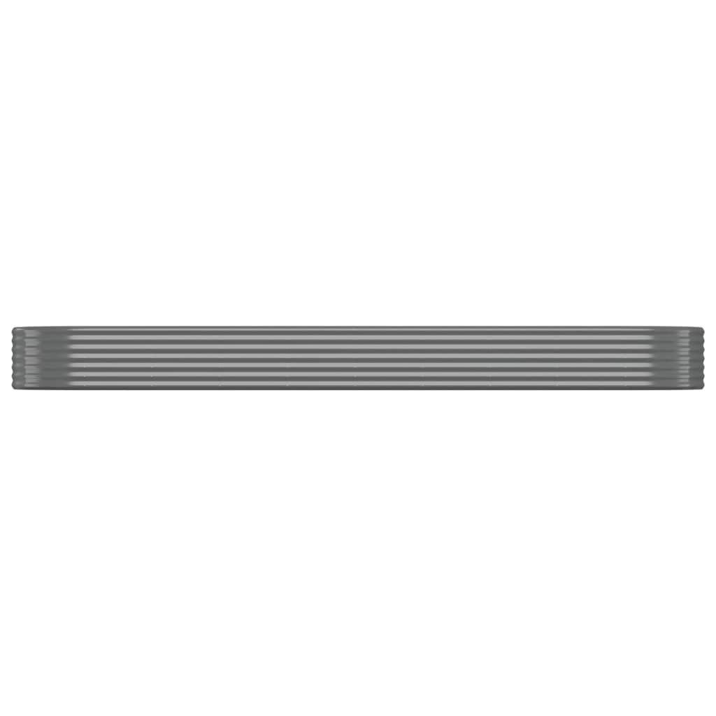 Plantenbak 396X100X36 Cm Gepoedercoat Staal Grijs