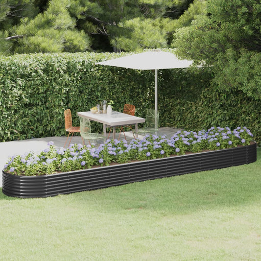 Plantenbak 507X100X36 Cm Gepoedercoat Staal Antracietkleurig
