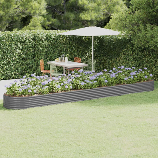Plantenbak 544X100X36 Cm Gepoedercoat Staal Grijs