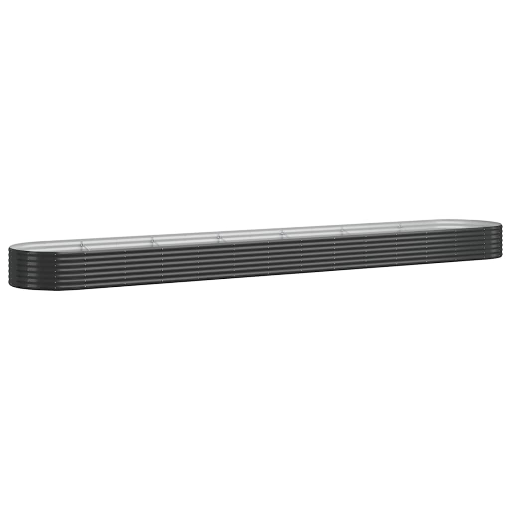 Plantenbak 544X100X36 Cm Gepoedercoat Staal Antracietkleurig
