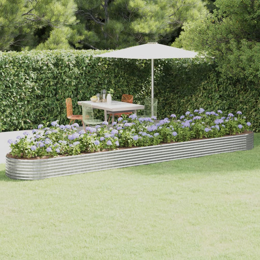 Plantenbak 544X100X36 Cm Gepoedercoat Staal Zilverkleurig