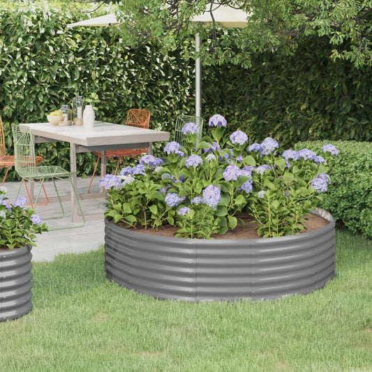 Plantenbak 140X140X36 Cm Gepoedercoat Staal Grijs