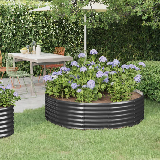 Plantenbak 140X140X36 Cm Gepoedercoat Staal Antracietkleurig