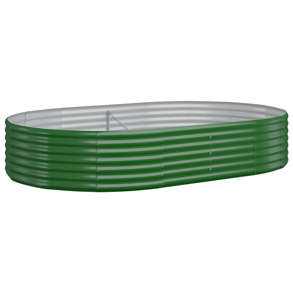 Plantenbak 214X140X36 Cm Gepoedercoat Staal Groen