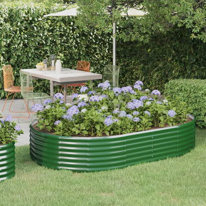 Plantenbak 214X140X36 Cm Gepoedercoat Staal Groen