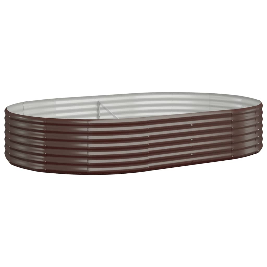 Plantenbak 214X140X36 Cm Gepoedercoat Staal Bruin