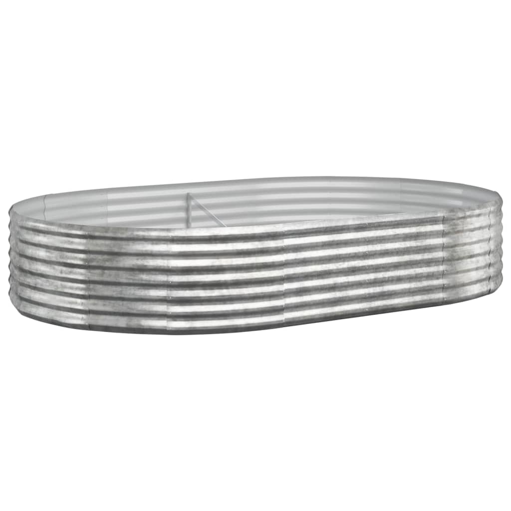Plantenbak 214X140X36 Cm Gepoedercoat Staal Zilverkleurig