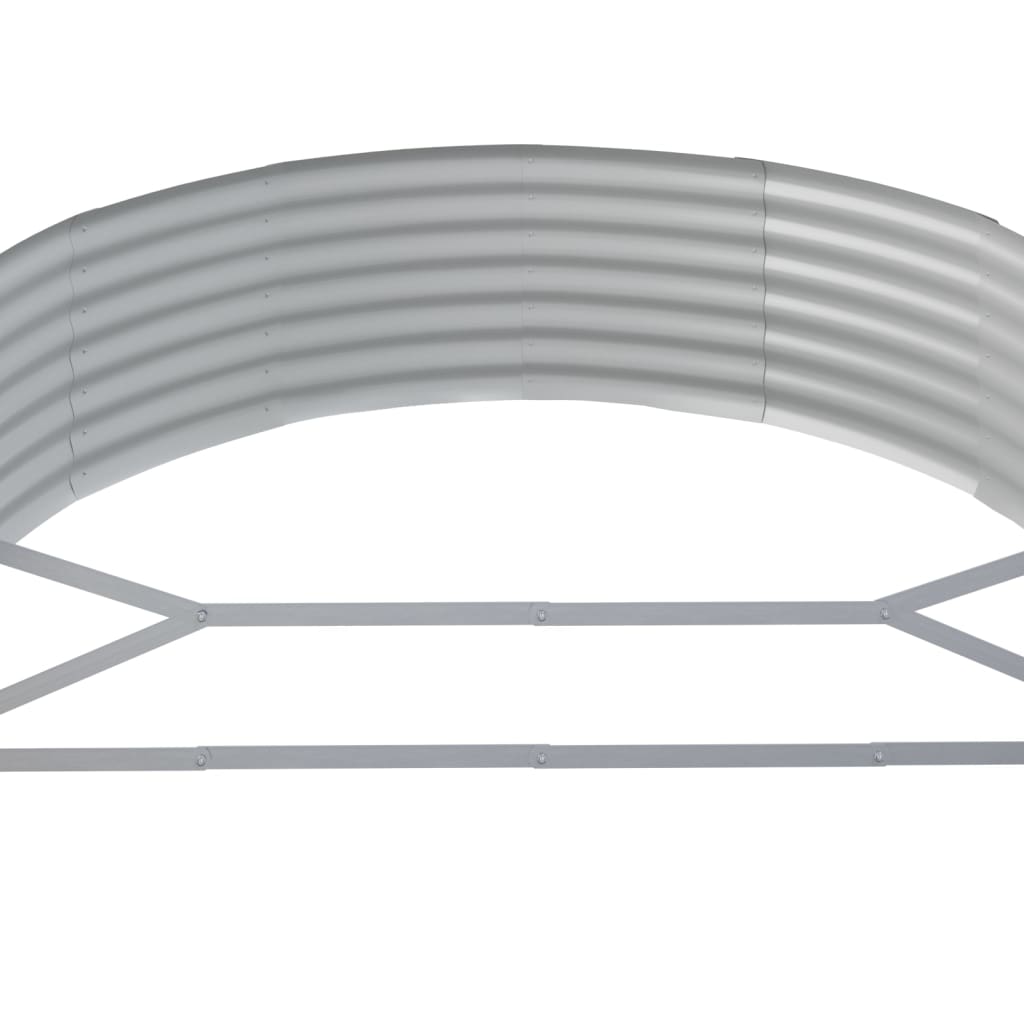 Plantenbak 214X140X36 Cm Gepoedercoat Staal Zilverkleurig