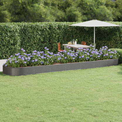 Plantenbak 600X140X36 Cm Gepoedercoat Staal Grijs