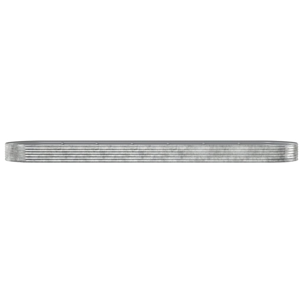 Plantenbak 600X140X36 Cm Gepoedercoat Staal Zilverkleurig