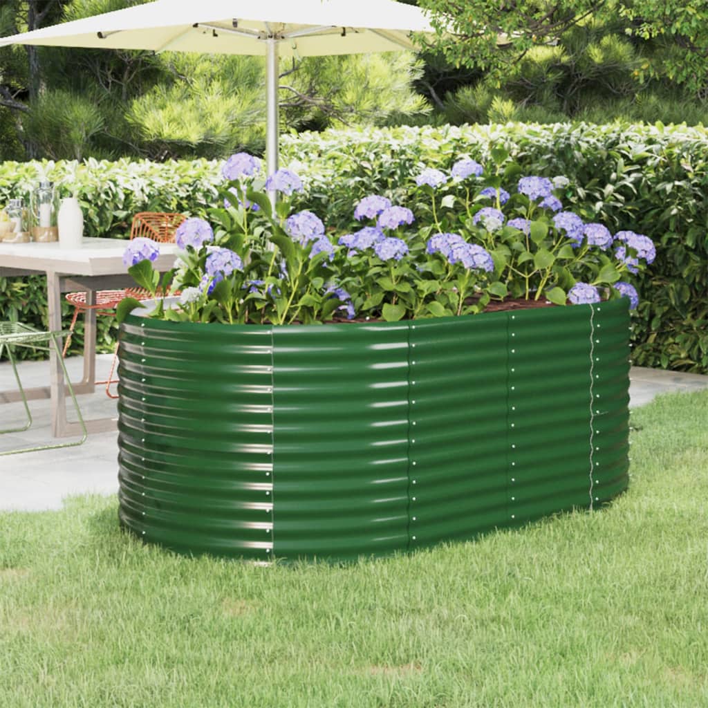 Plantenbak 175X100X68 Cm Gepoedercoat Staal Groen