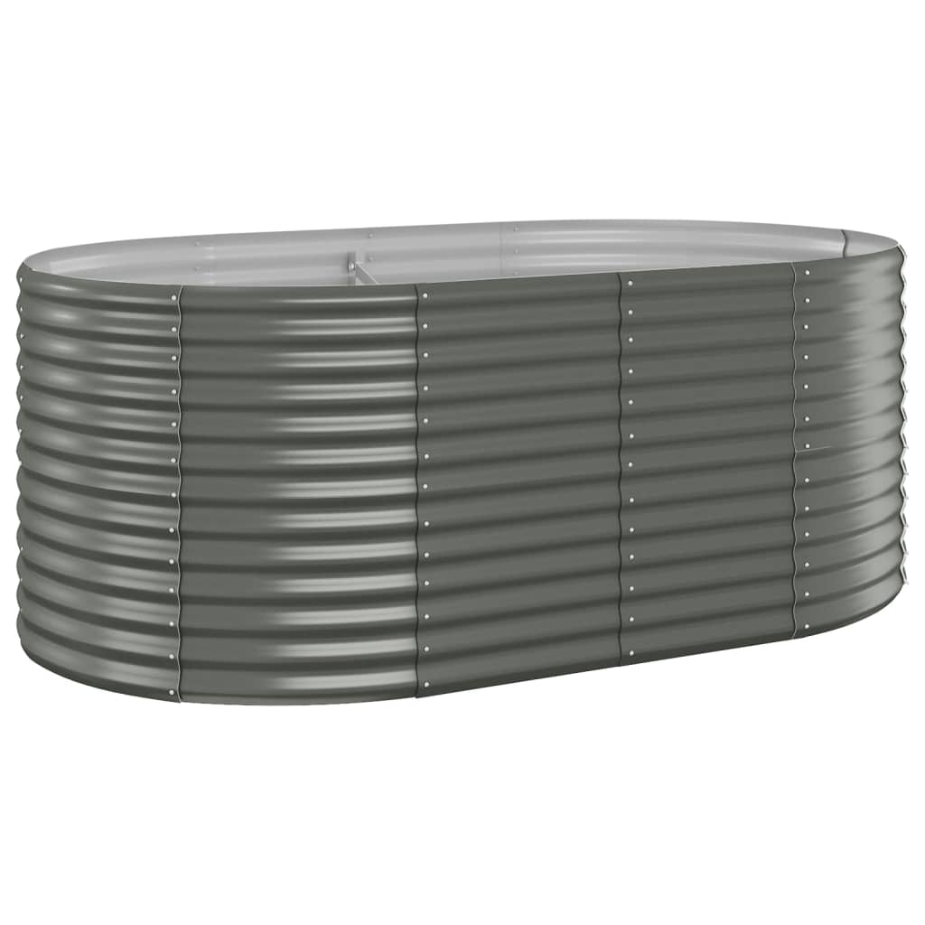 Plantenbak 175X100X68 Cm Gepoedercoat Staal Grijs
