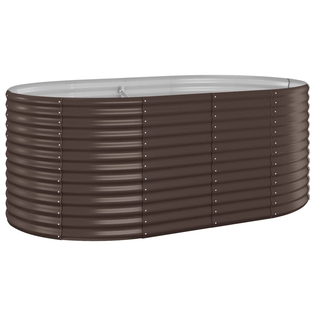 Plantenbak 175X100X68 Cm Gepoedercoat Staal Bruin