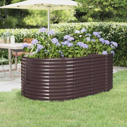 Plantenbak 175X100X68 Cm Gepoedercoat Staal Bruin