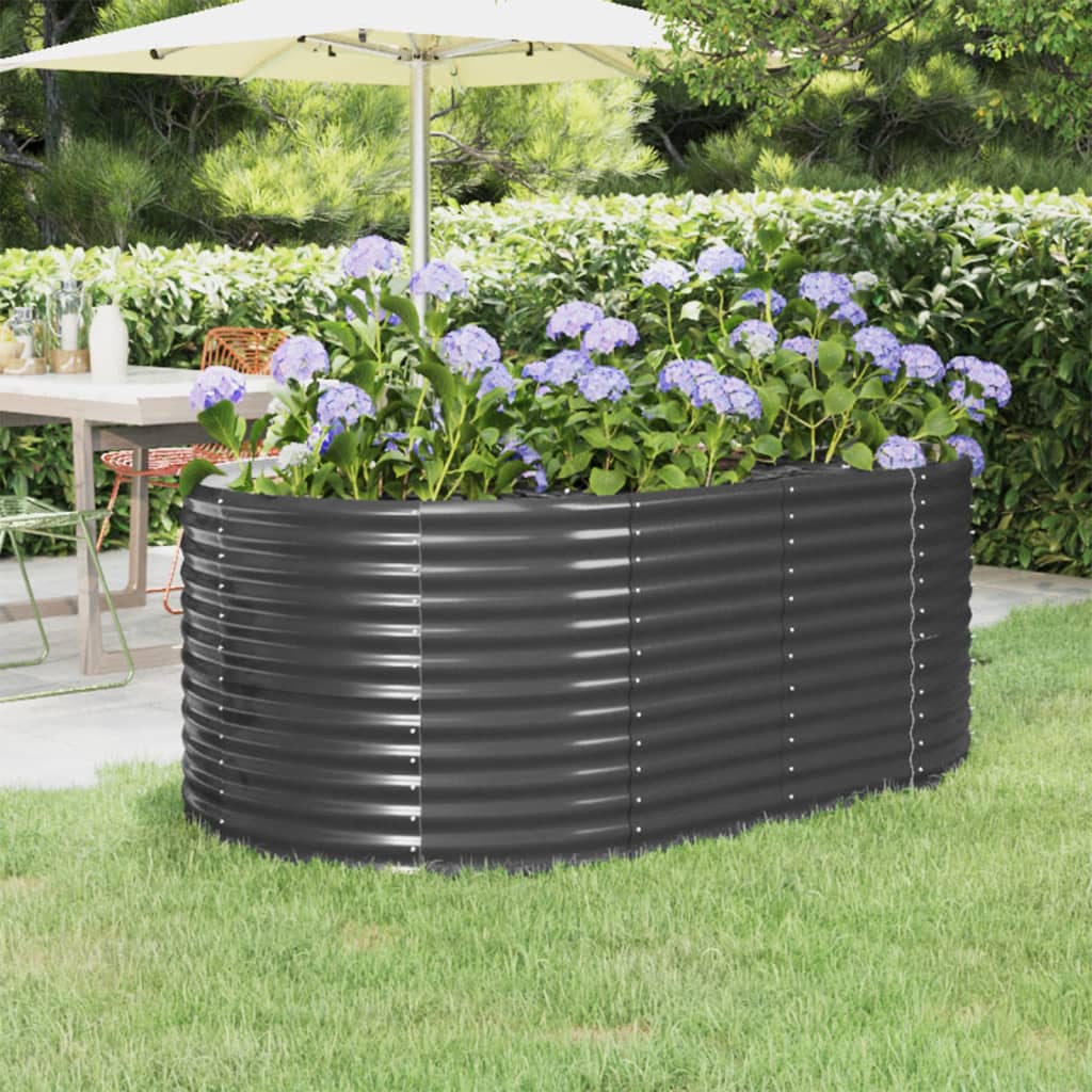 Plantenbak 175X100X68 Cm Gepoedercoat Staal Antracietkleurig