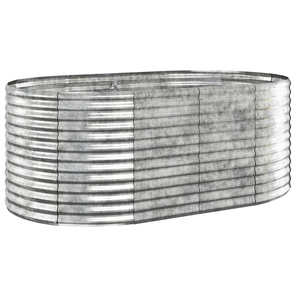 Plantenbak 175X100X68 Cm Gepoedercoat Staal Zilverkleurig