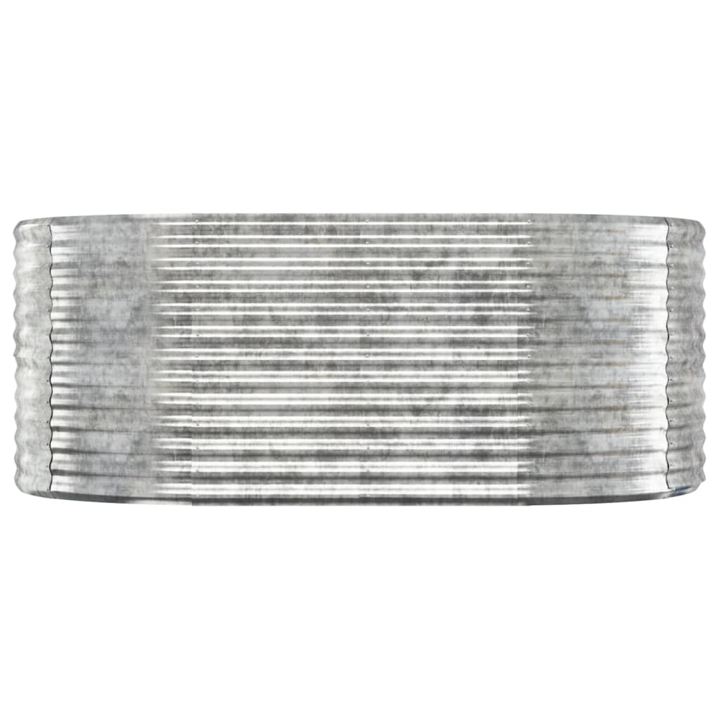 Plantenbak 175X100X68 Cm Gepoedercoat Staal Zilverkleurig